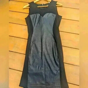 H&M Black half leather dress - size Small